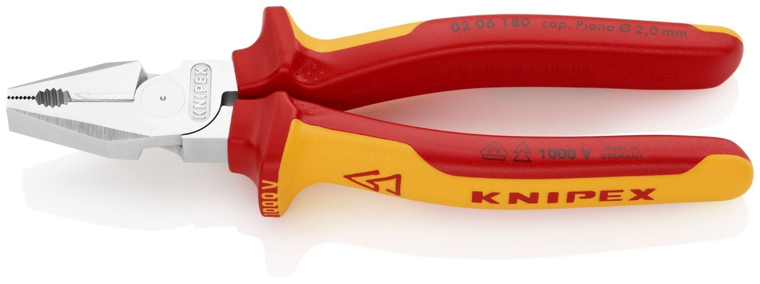 Knipex 02 06 180 High Leverage Combination Pliers-1000V Insulated