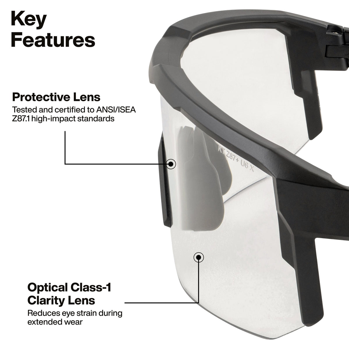 Klein Tools 03000 blade safety glasses clear lens anti-fog and scratch-resistant coating
