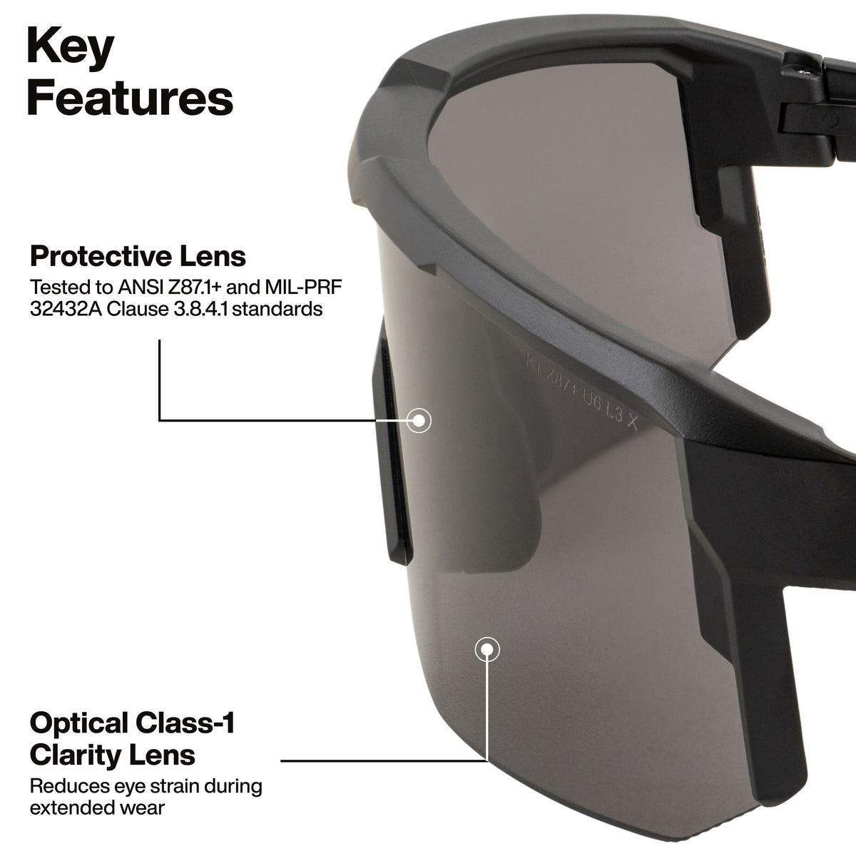 Klein Tools 03001 blade safety glasses shaded gray lens anti-fog and scratch-resistant coating