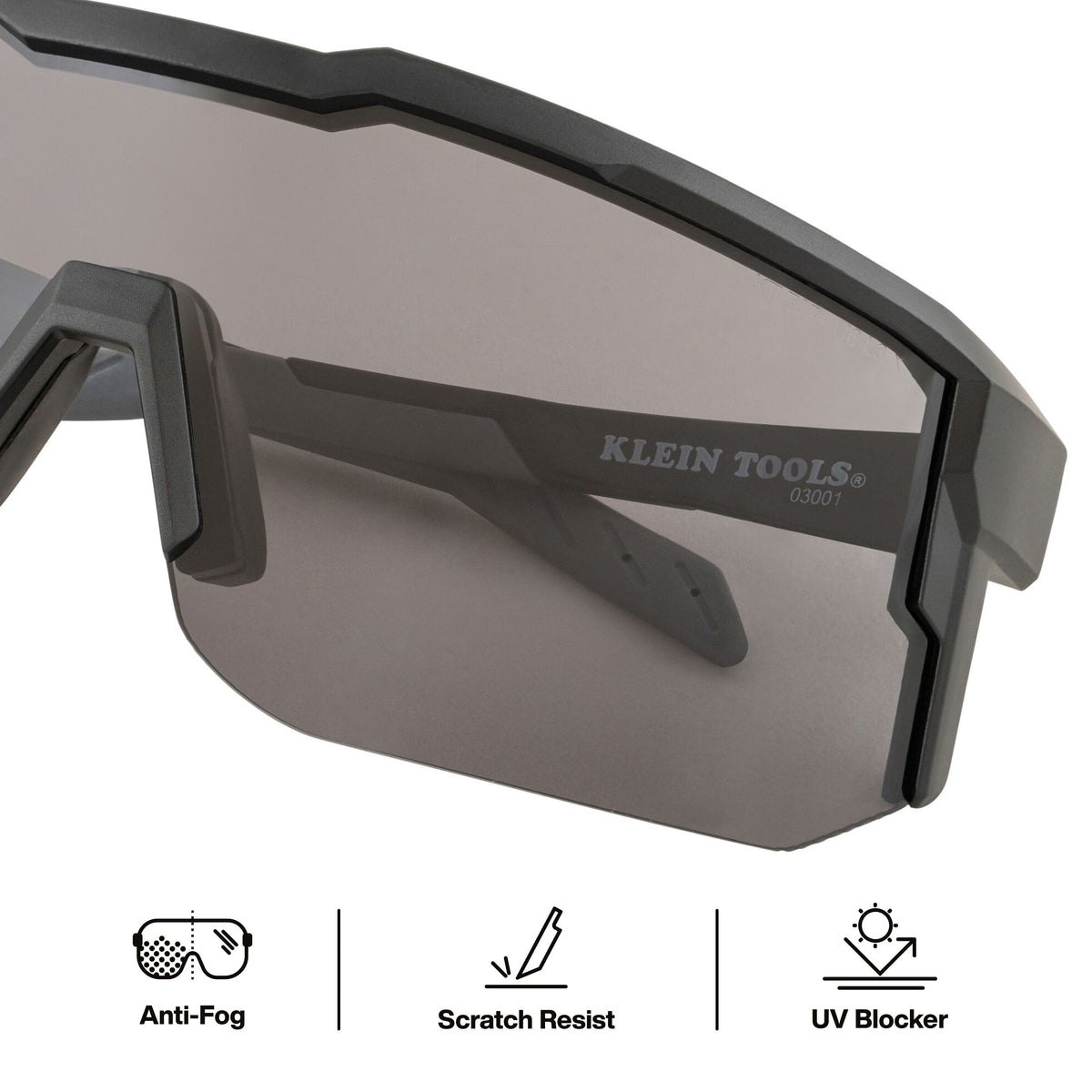 Klein Tools 03001 safety glasses ANSI Z87.1+ high impact and MIL-PRF 32432A ballistic rating