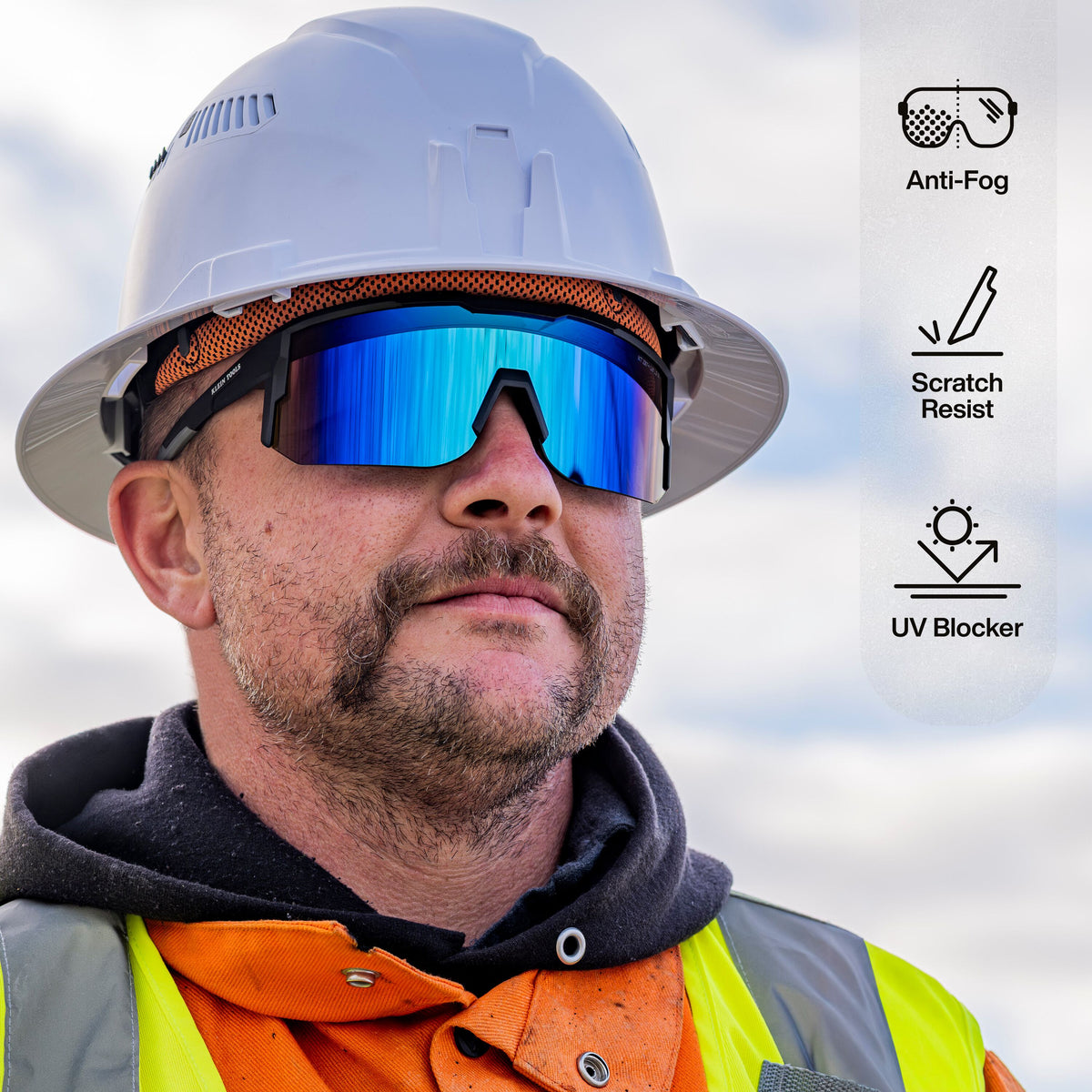 Klein Tools 03002 safety glasses ANSI Z87.1+ high impact and MIL-PRF 32432A ballistic rating