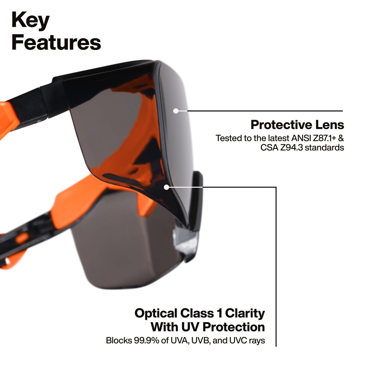 Klein Tools 03007 OTG safety glasses worn over prescription eyeglasses
