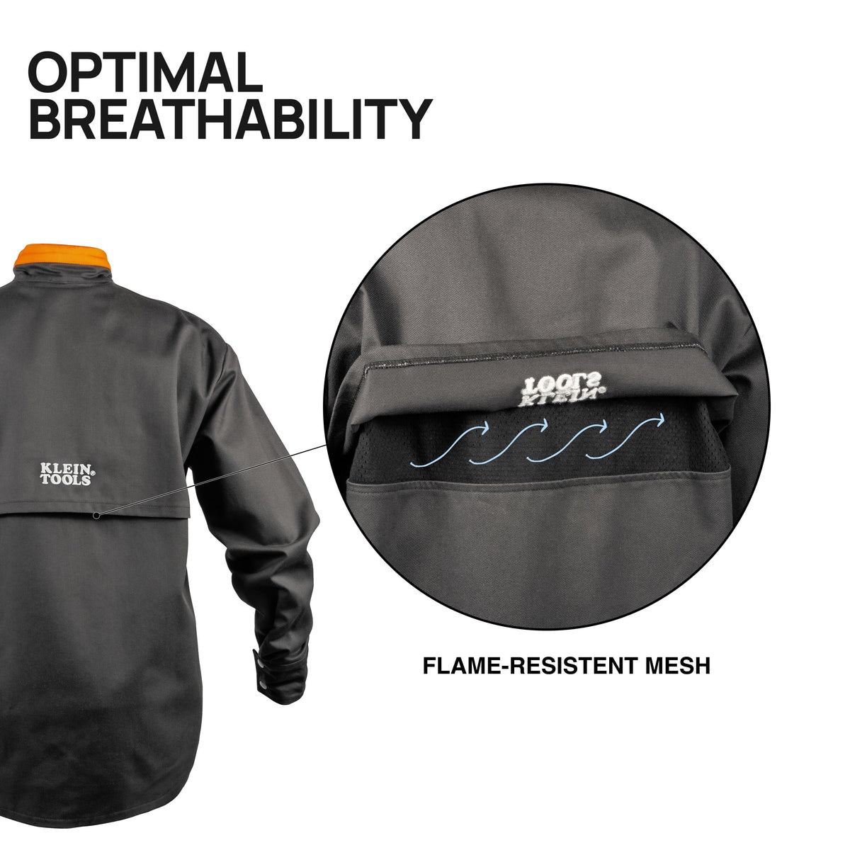 Klein flame-resistant welding jacket pocket detail