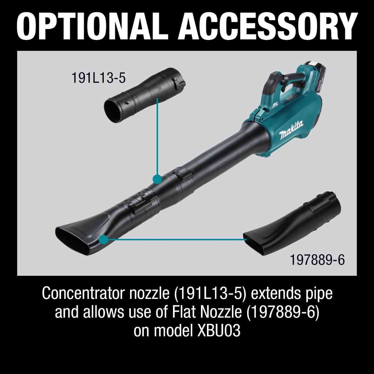 Makita 197889-6 Flat End Nozzle