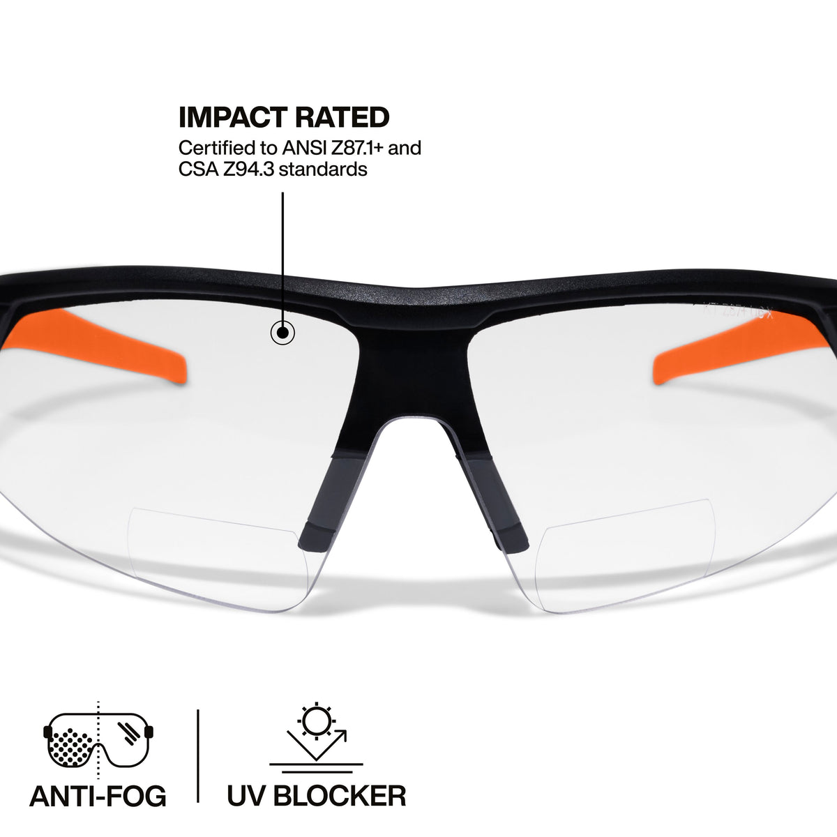 Klein 03614 bifocal safety glasses lens detail