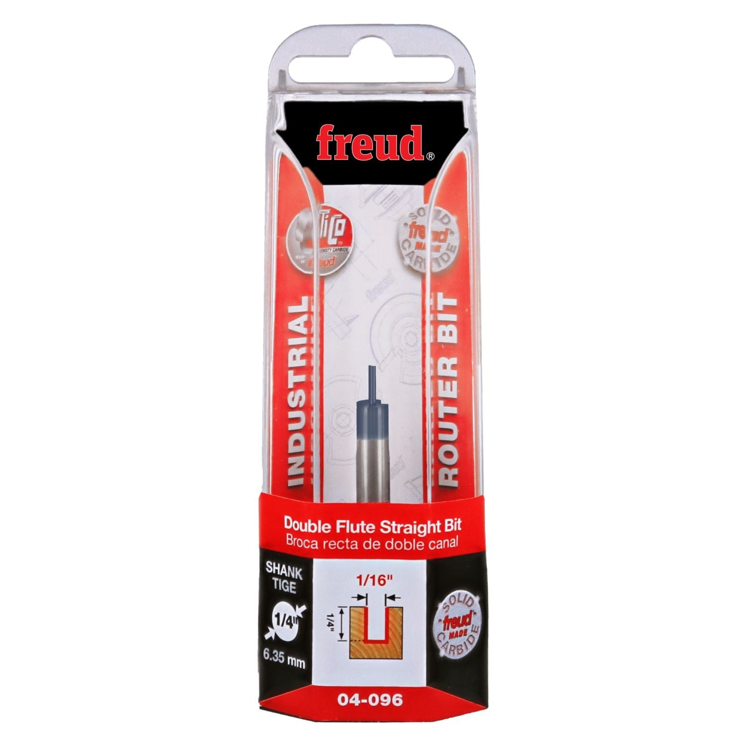 Freud 04-096 1/16-Inch Double Flute Straight Router Bit