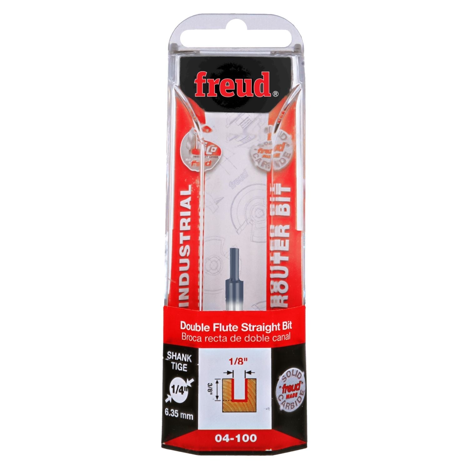 Freud 04-100 1/8-Inch Double Flute Straight Router Bit
