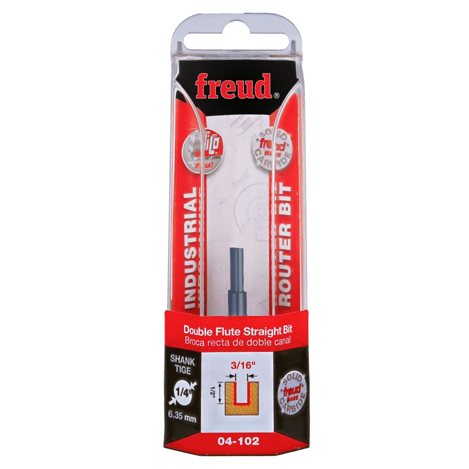 Freud 04-102 3/16-Inch Double Flute Straight Router Bit