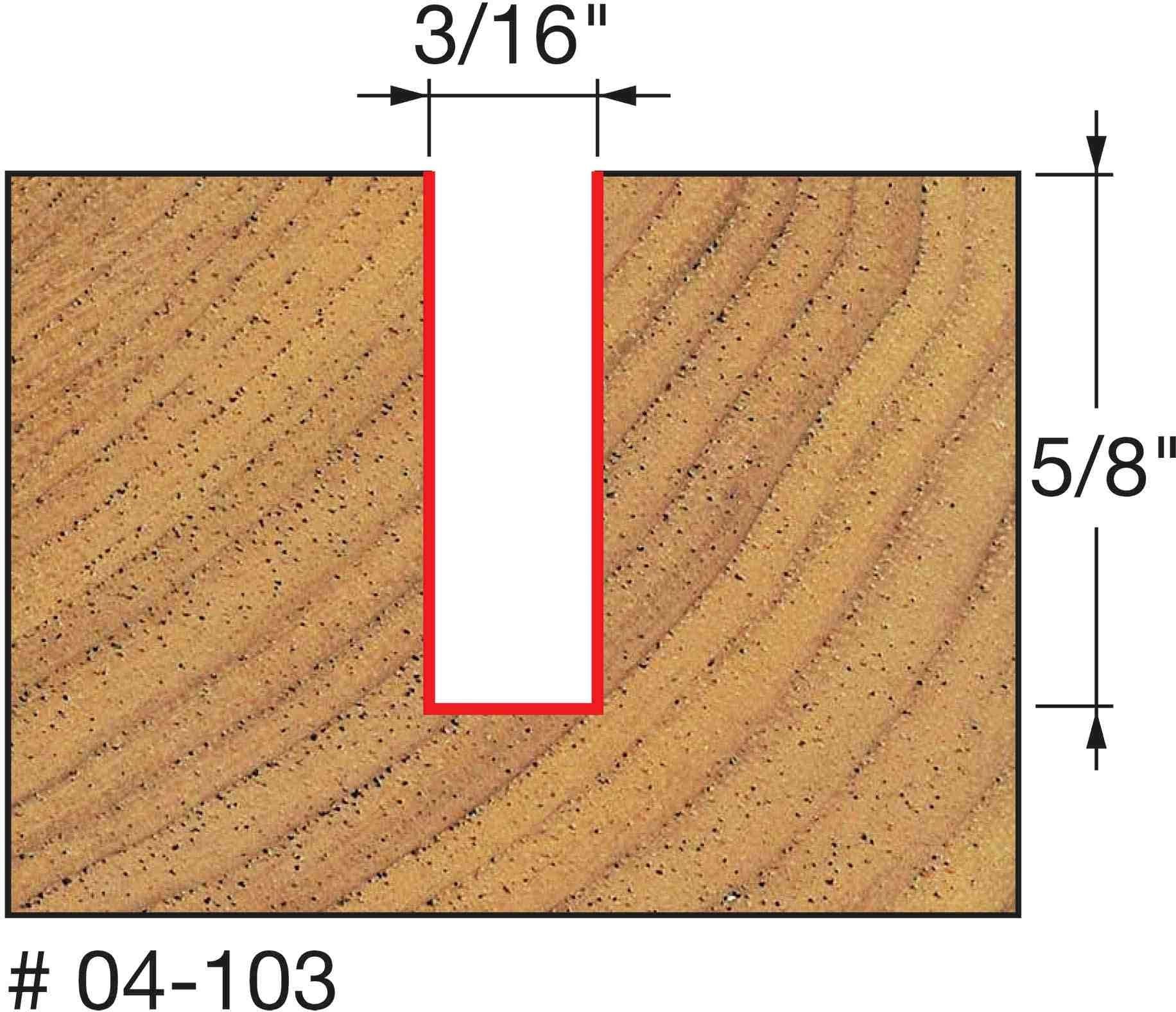 Freud 04-103 3/16-Inch Double Flute Straight Router Bit