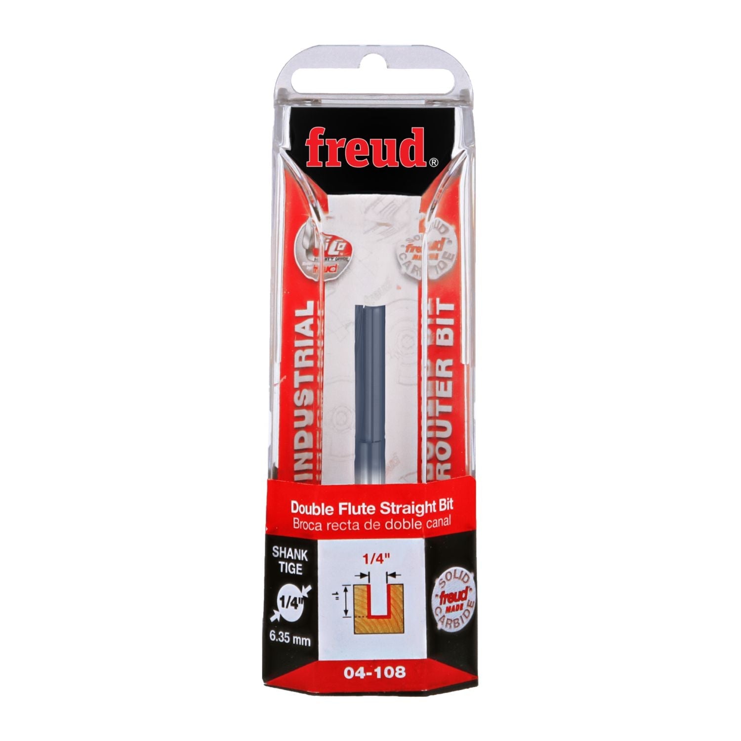 Freud 04-108 1/4-Inch Double Flute Straight Router Bit