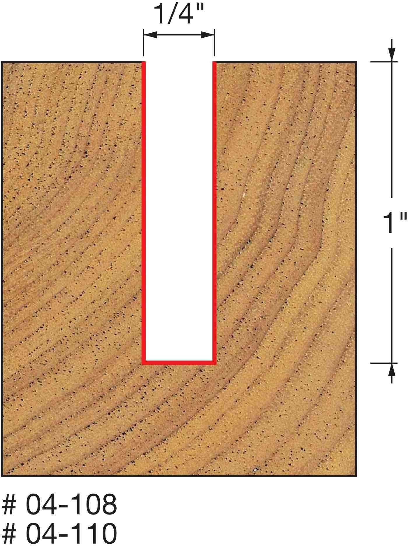 Freud 04-108 1/4-Inch Double Flute Straight Router Bit