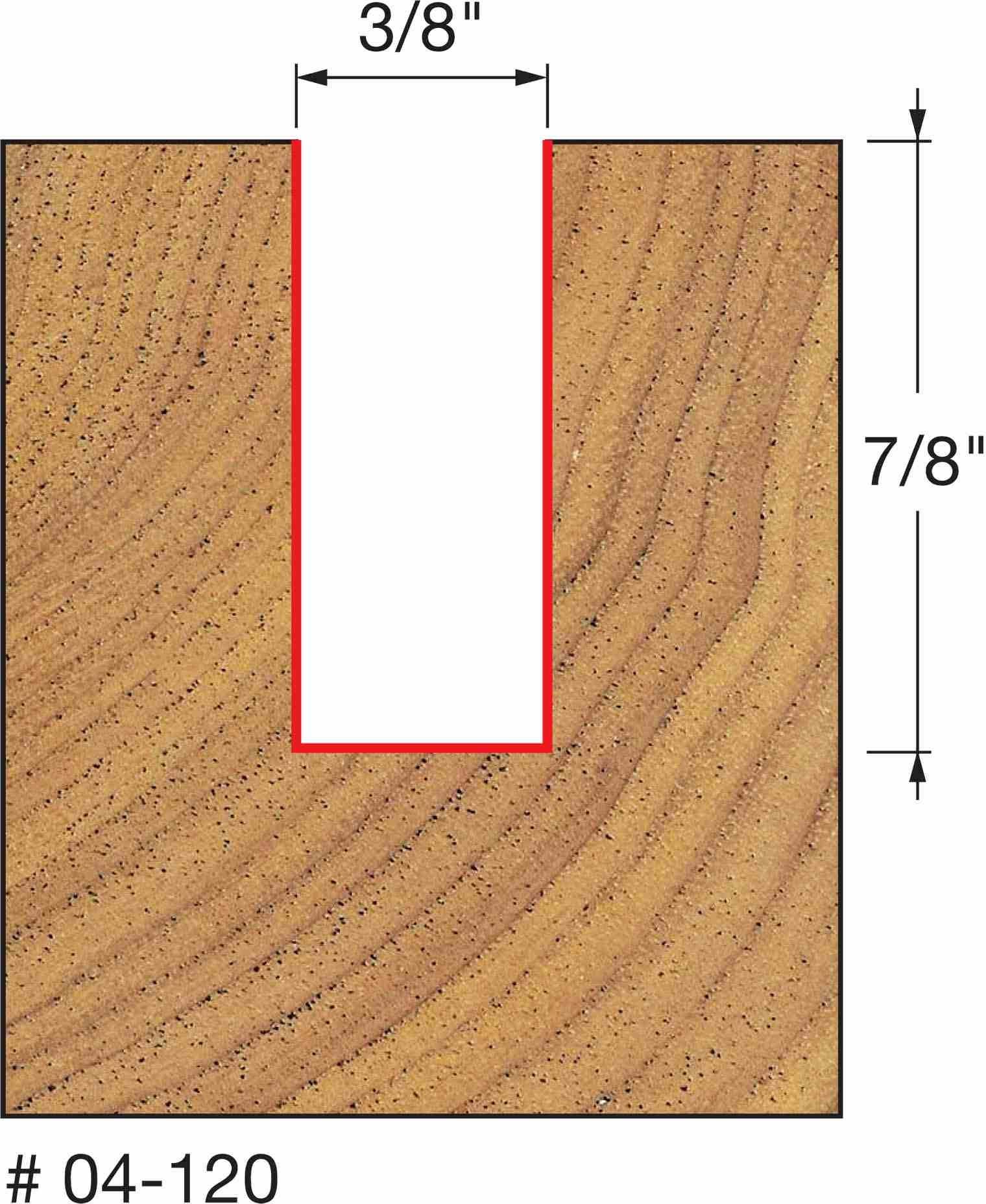 Freud 04-120 3/8-Inch Double Flute Straight Router Bit