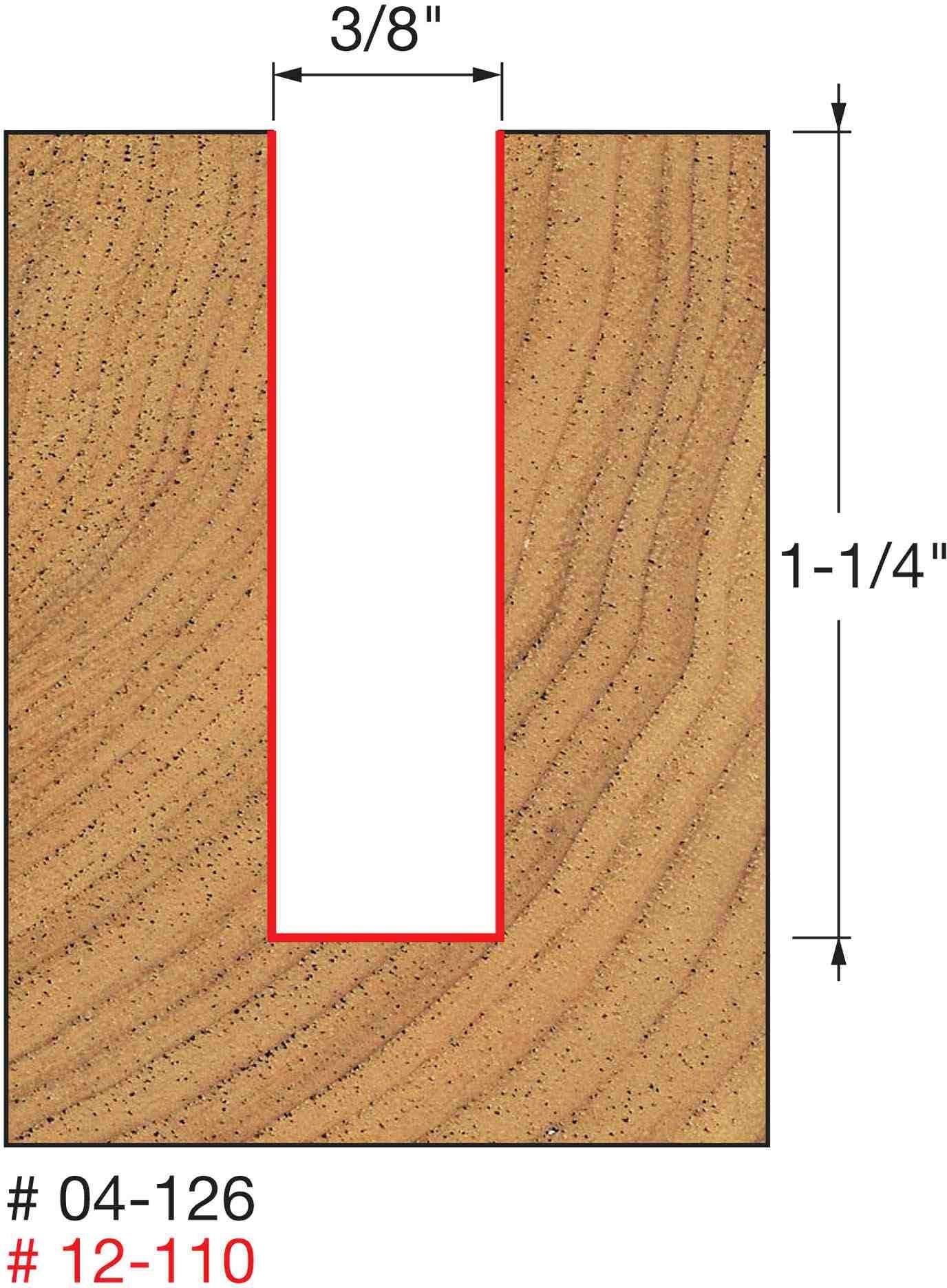Freud 04-126 3/8-Inch Double Flute Straight Router Bit