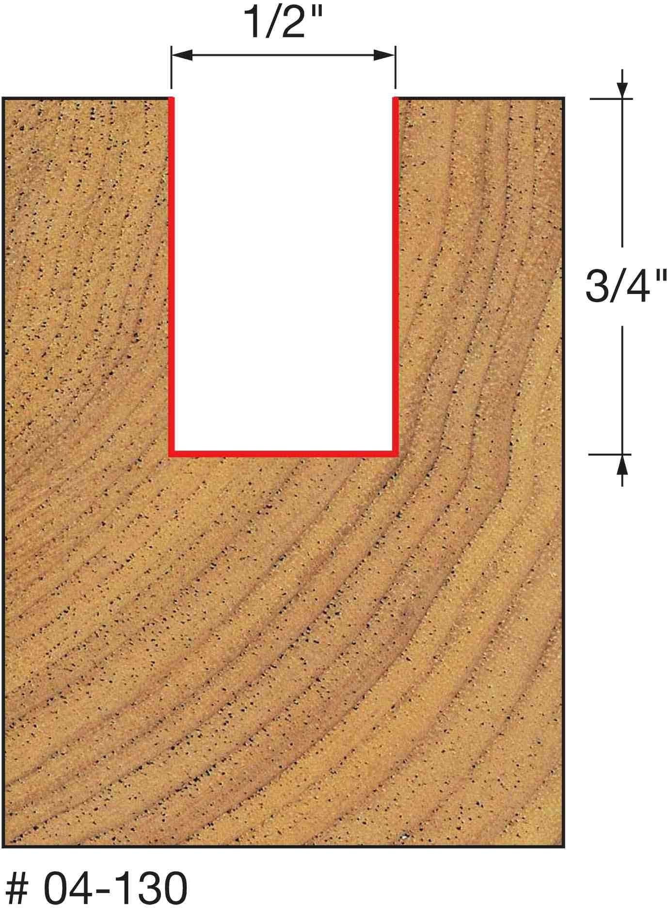 Freud 04-130 1/2-Inch Double Flute Straight Router Bit