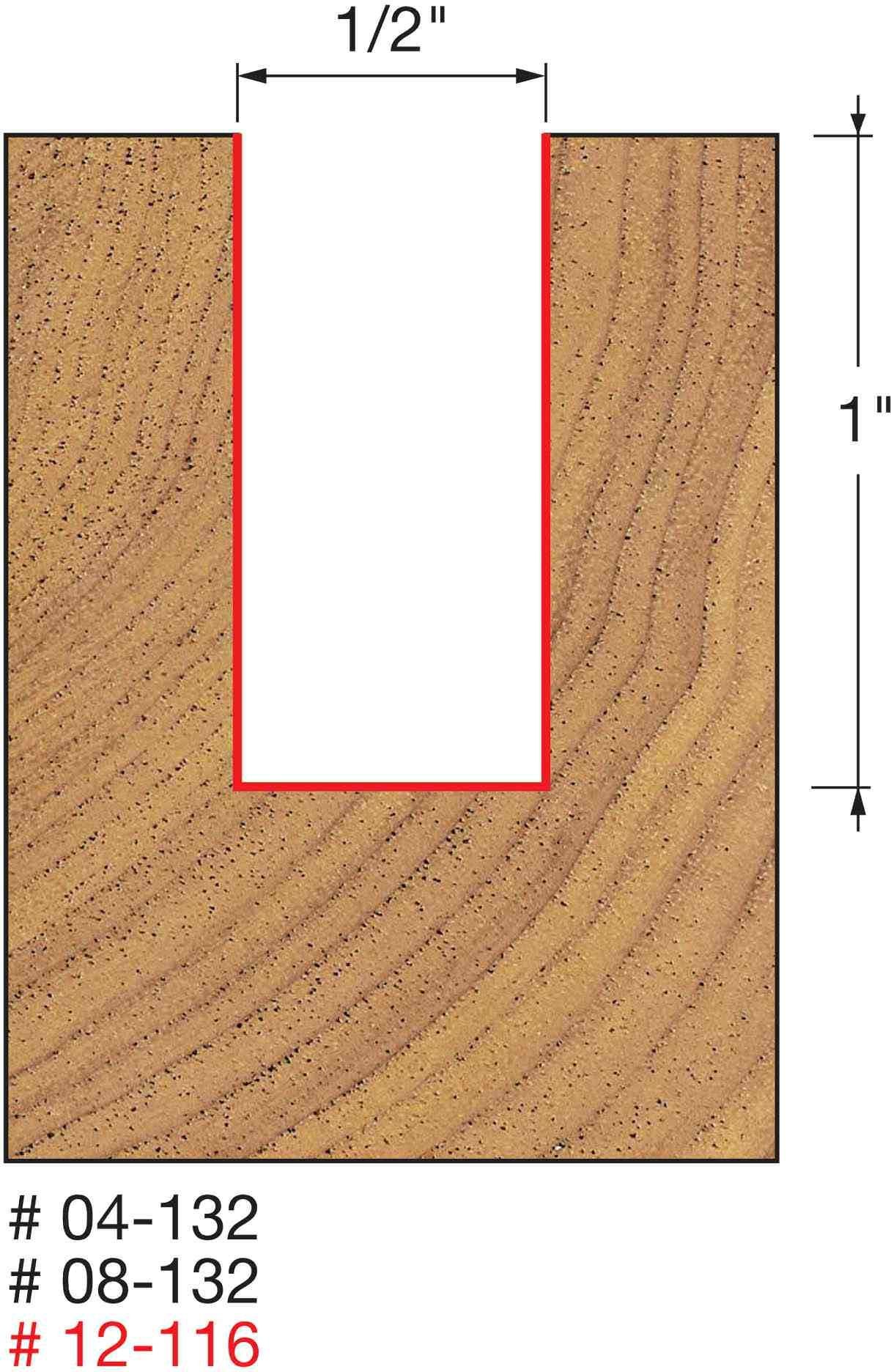 Freud 04-132 1/2-Inch Double Flute Straight Router Bit