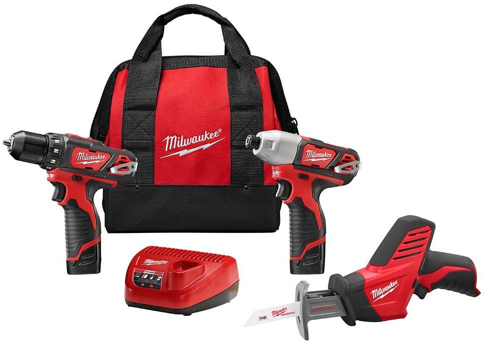 Milwaukee 2498-23 M12 Cordless 3-Tool Combo Kit