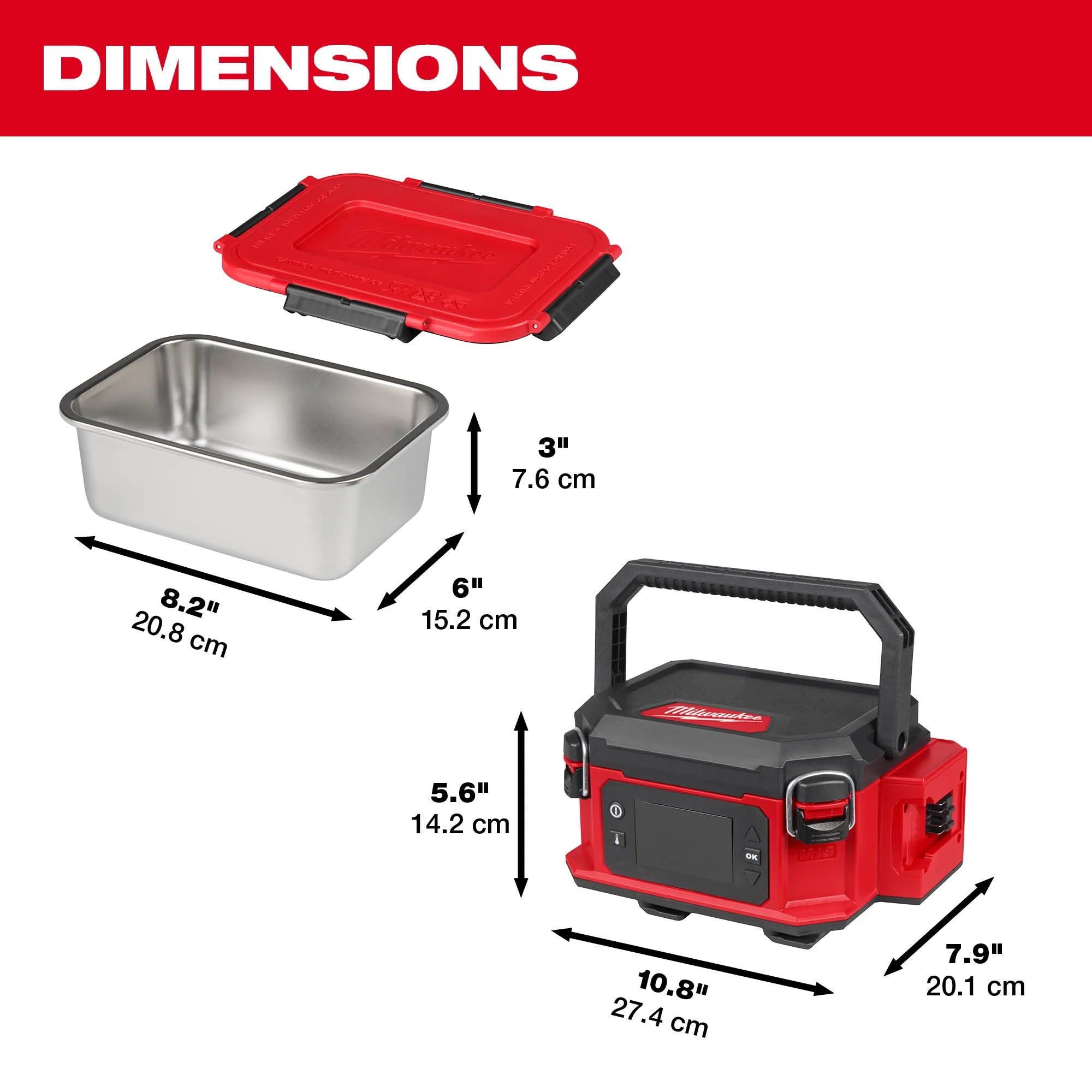 Milwaukee Stainless Steel Containers for M18 Jobsite Lunch Warmer, 3-Pack (49-16-0203)