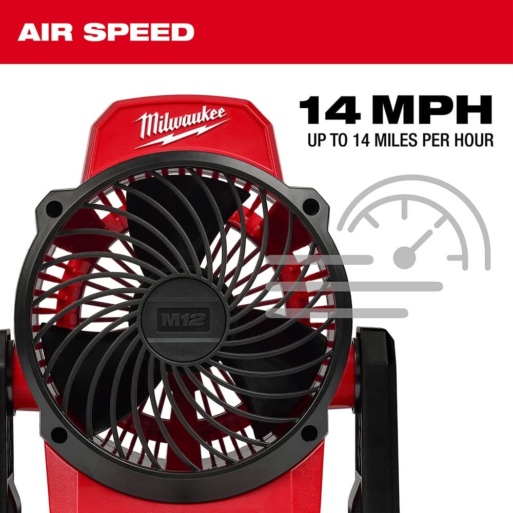 Milwaukee PROMO 0820-20 M12 Cordless 400-CFM Mounting Fan, Tool Only (PROMO)
