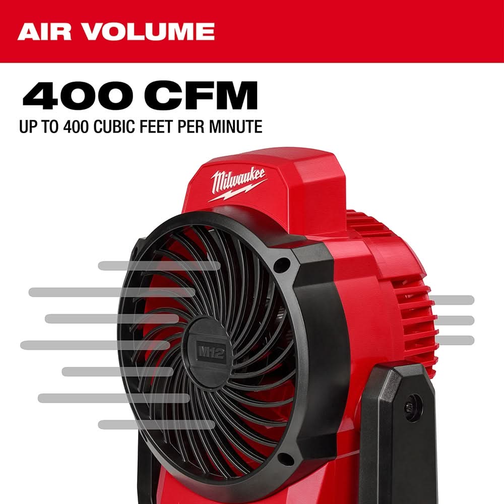 Milwaukee PROMO 0820-20 M12 Cordless 400-CFM Mounting Fan, Tool Only (PROMO)