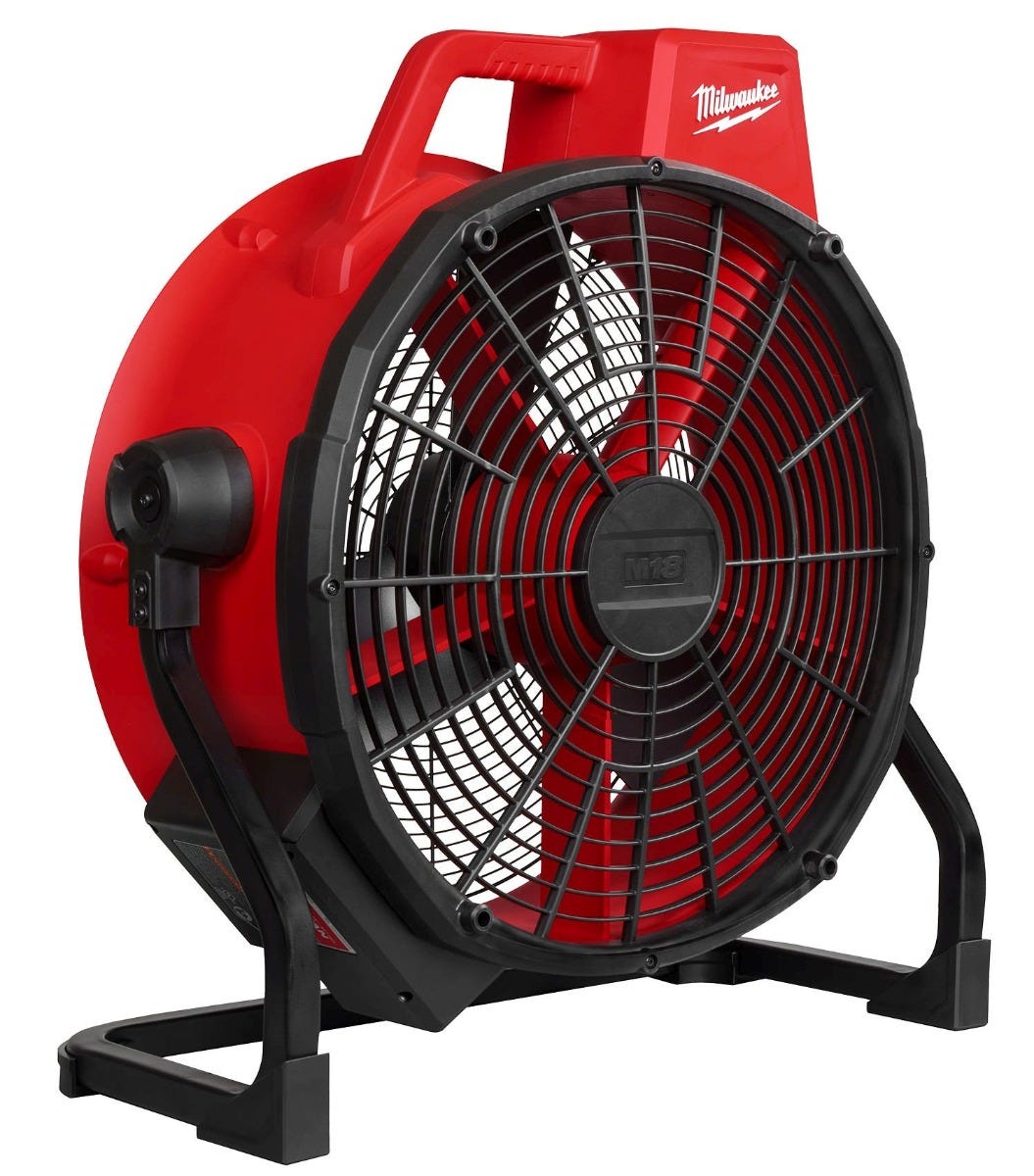 Milwaukee 0821-20 Cordless M18 Brushless 18-in. Fan, Tool Only