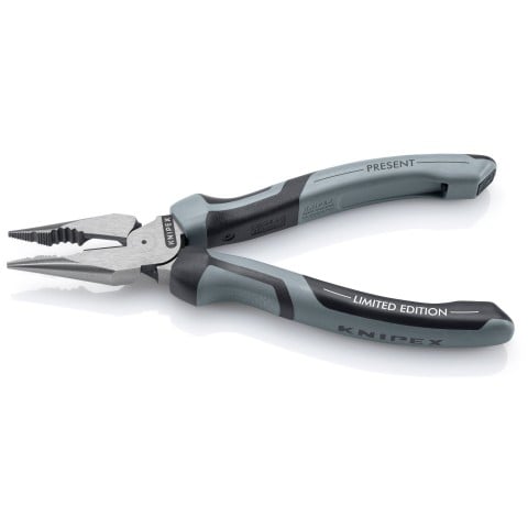 Knipex 08 22 185 S01 needle-nose combination pliers, slim pointed jaws and cutting edges