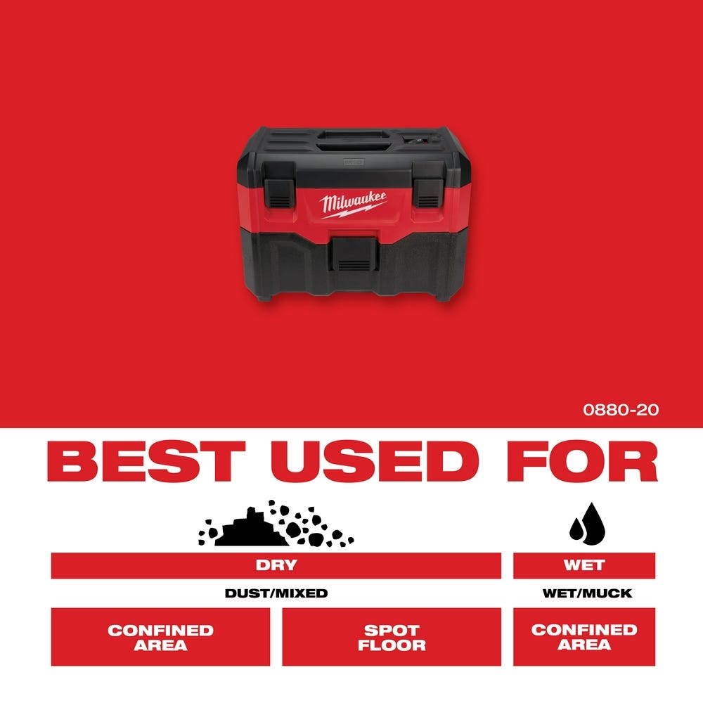Milwaukee 0880-20 M18 Cordless Wet/Dry Vacuum
