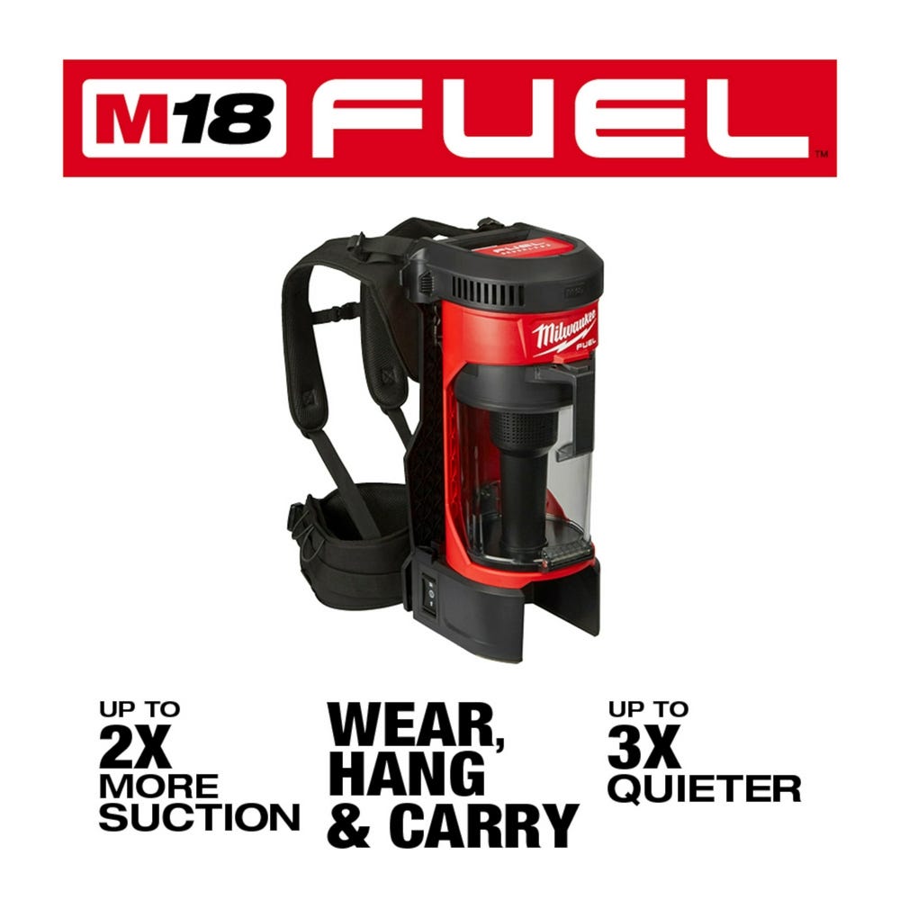 Milwaukee 0885-20 M18 FUEL 3-in-1 Backpack Vacuum, Tool Only