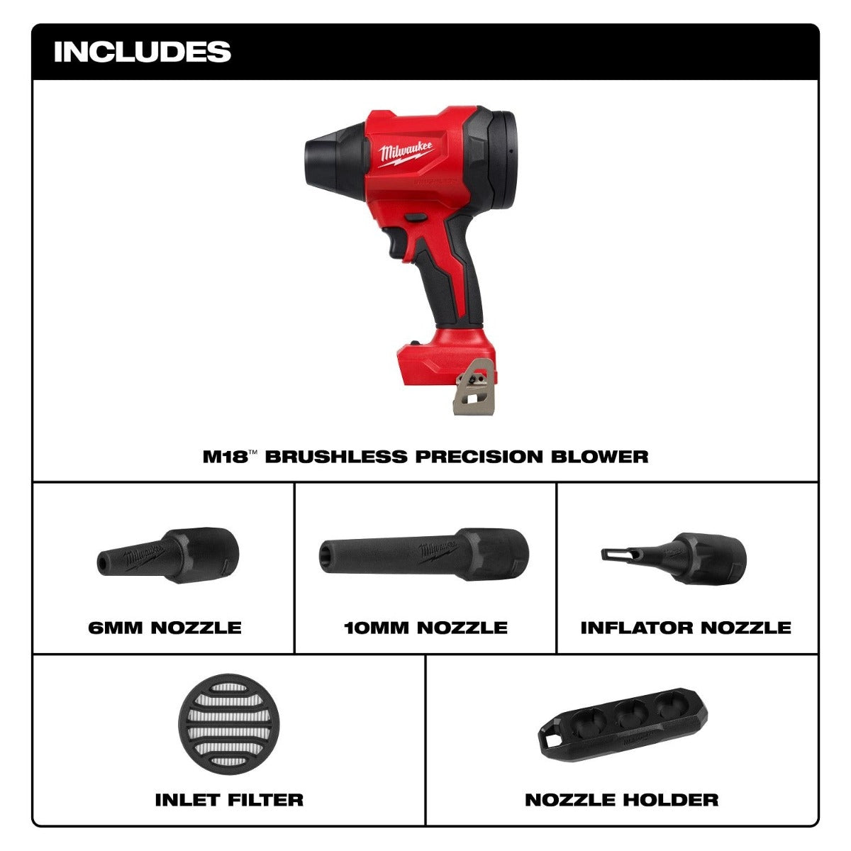 Milwaukee 0887-20 M18 Brushless 570-MPH Precision Blower, Tool Only