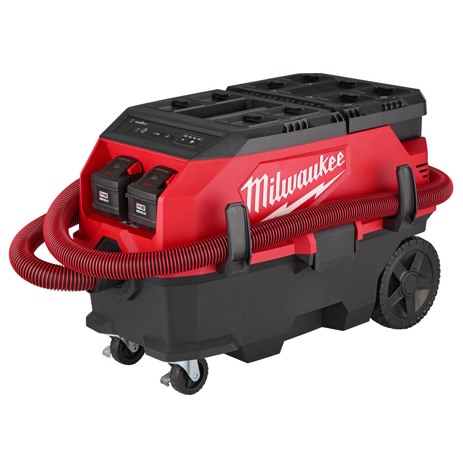 Milwaukee 0888-22HD M18 FUEL 9-Gallon Dual Battery Dust Extractor w/ PACKOUT Compatibility and VACLINK 12.0Ah Kit
