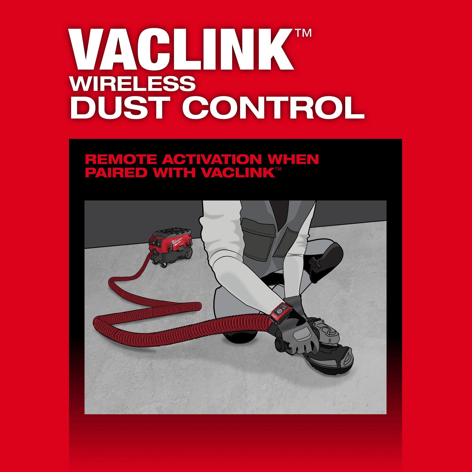 Milwaukee 0888-22HD M18 FUEL 9-Gallon Dual Battery Dust Extractor w/ PACKOUT Compatibility and VACLINK 12.0Ah Kit