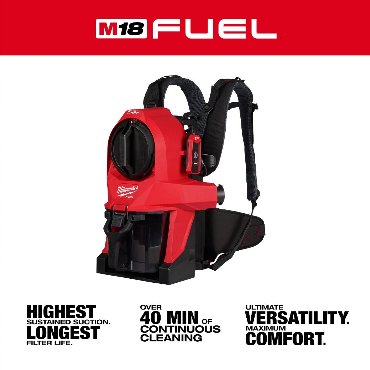 Milwaukee 0895-20 M18 FUEL 3-in-1 Backpack Vacuum, Tool Only
