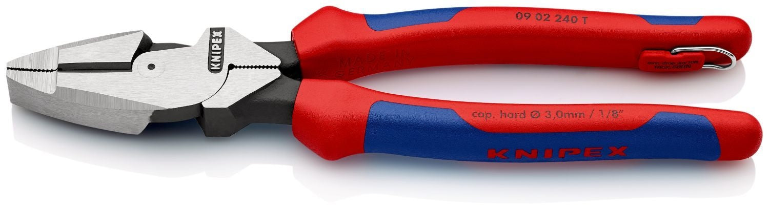 Knipex 09 02 240 T BKA High Leverage Lineman's Pliers New England Head-Tethered Attachment