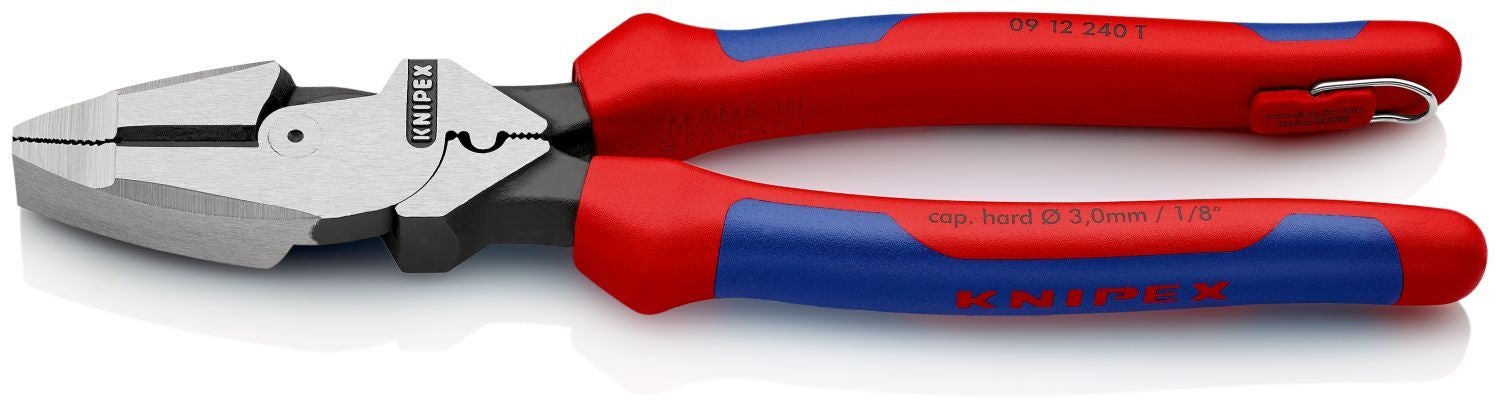 Knipex 09 12 240 High Leverage Lineman's Pliers New England with Fish Tape Puller & Crimper