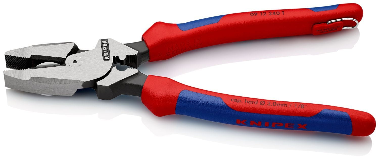 Knipex 09 12 240 High Leverage Lineman's Pliers New England with Fish Tape Puller & Crimper