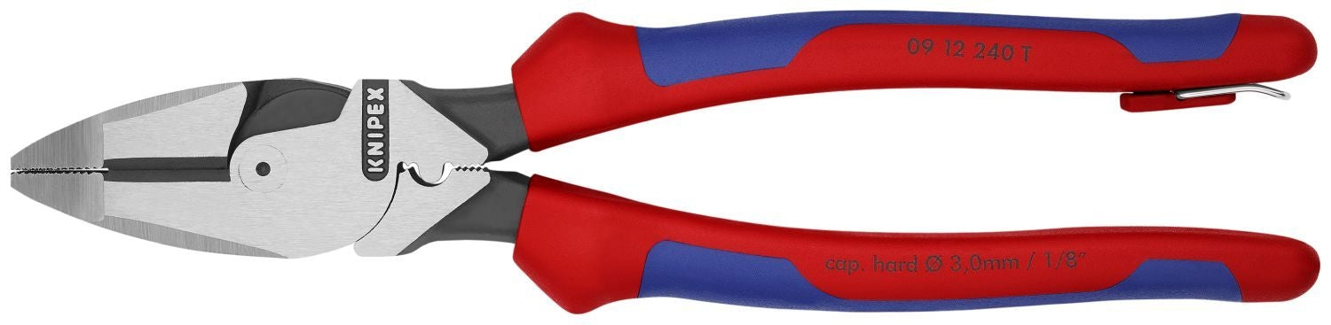 Knipex 09 12 240 High Leverage Lineman's Pliers New England with Fish Tape Puller & Crimper