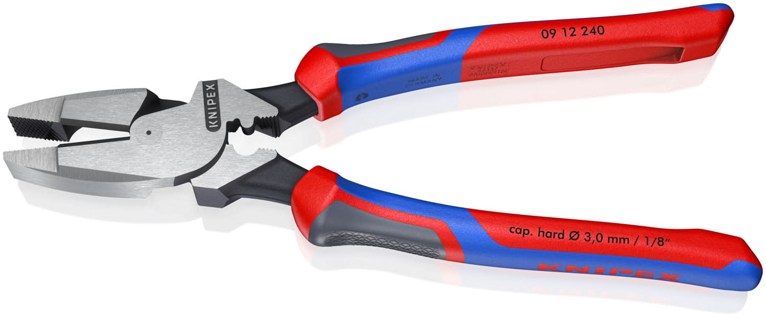 High Leverage Lineman's Pliers New England with Fish Tape Puller & Crimper