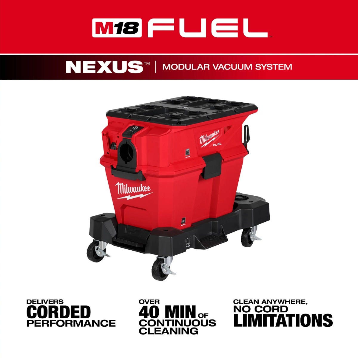 Milwaukee 0914-20 M18 FUEL NEXUS 6 Gallon Wet/Dry Vacuum w/ PACKOUT Compatibility & VACLINK