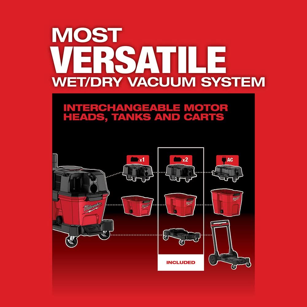 Milwaukee 0920-20 M18 FUEL 9 Gallon Dual-Battery Wet/Dry Vacuum