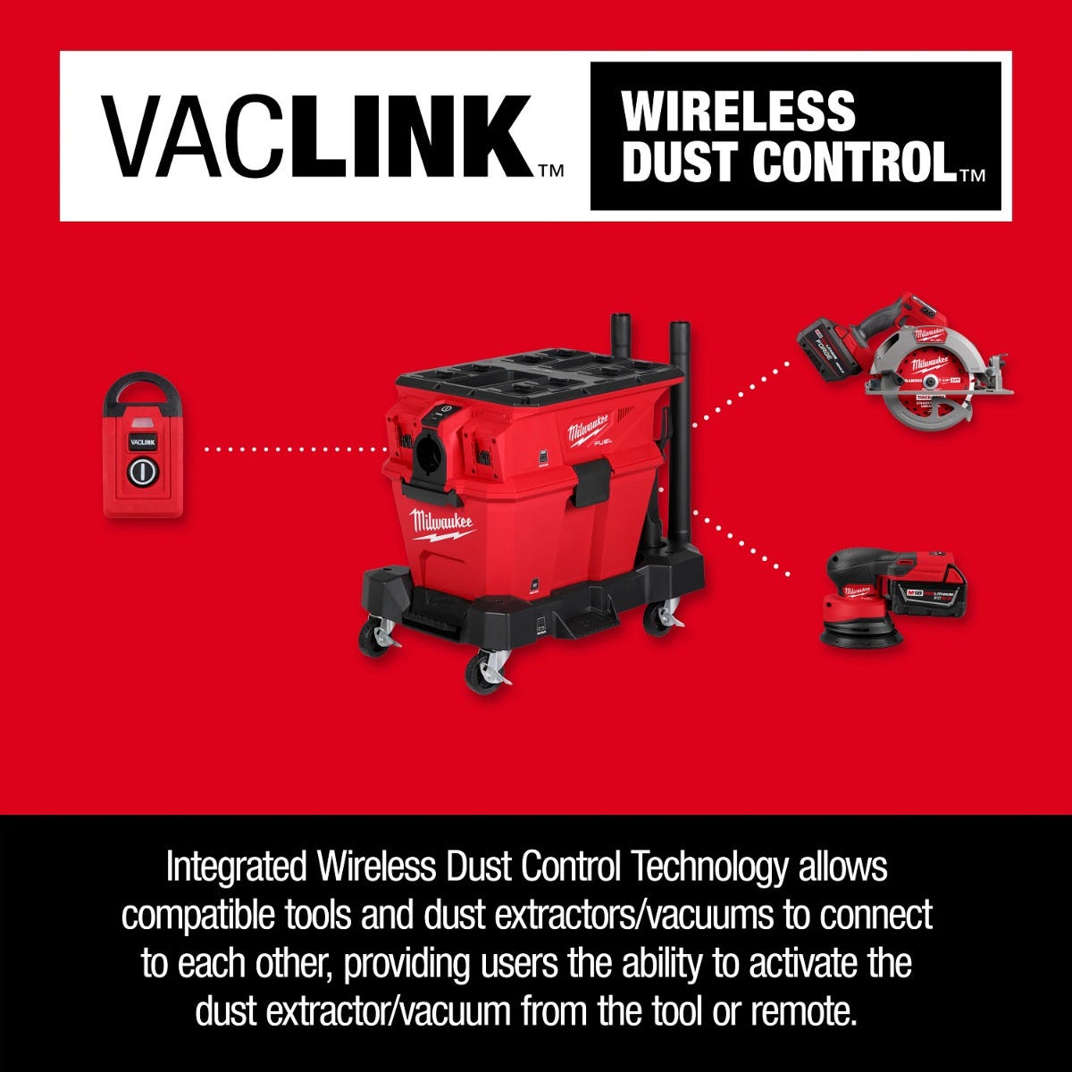 Milwaukee 0926-20 M18 FUEL NEXUS Dual Battery Wet/Dry Vacuum Motor Head w/ PACKOUT Compatibility & VACLINK