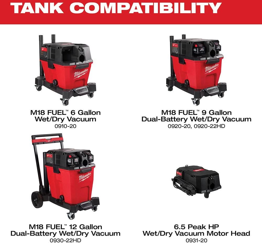 Milwaukee 0932-20 12 Gallon Wet/Dry Vacuum Tank