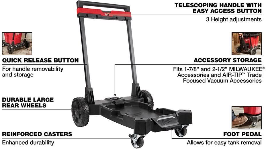 Milwaukee 0933-20 Premium Wet/Dry Vacuum Cart – Tool Nut