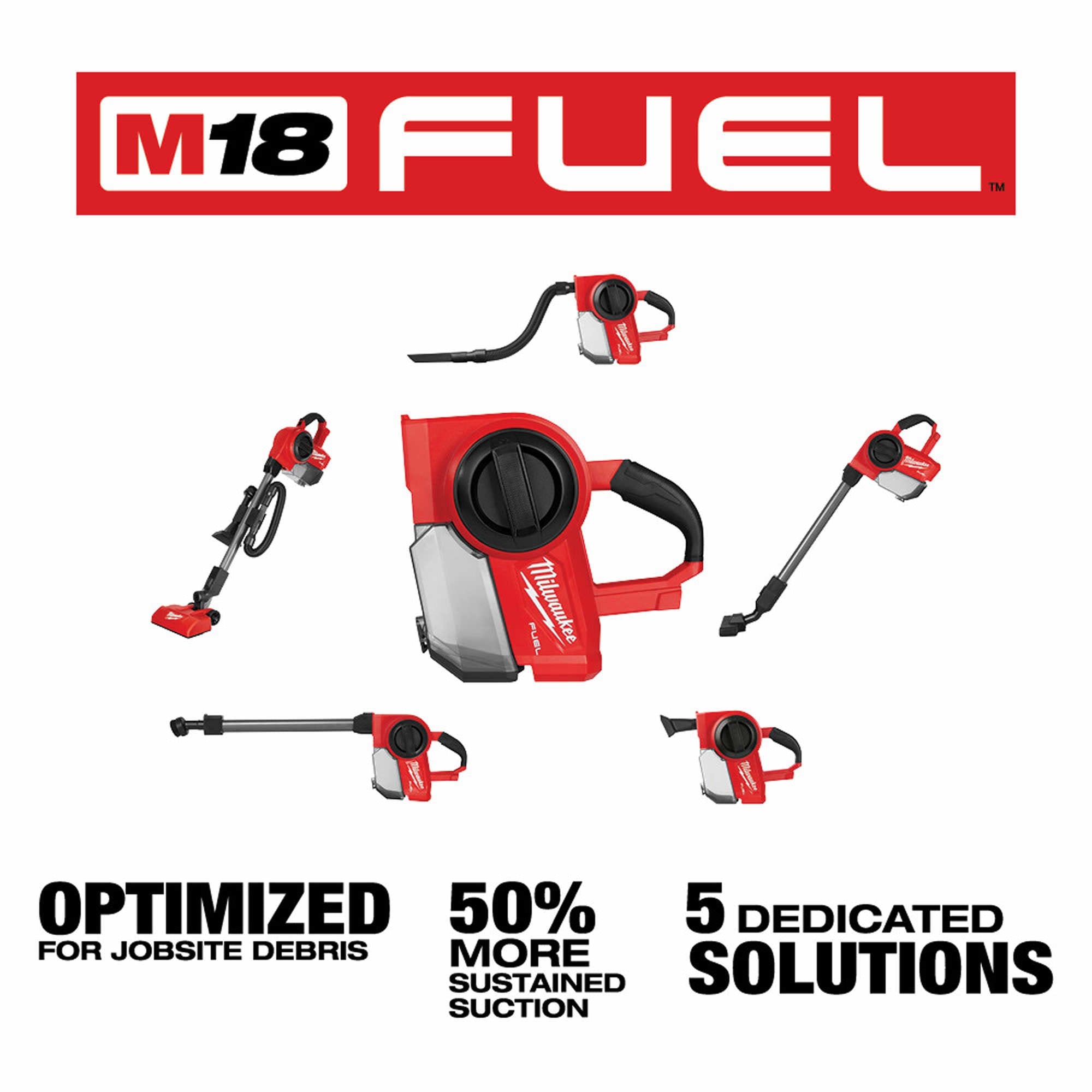 Milwaukee 0940-20-48-11-1820 M18 FUEL Compact Vacuum with 2.0Ah Compact Battery Pack