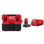 Milwaukee M12 FUEL 1.6 Gallon Wet/Dry Vacuum with 4.0Ah Battery and Charger Starter Kit