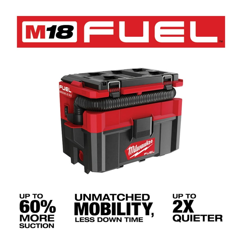 Milwaukee 0970-20 M18 FUEL PACKOUT 2.5 Gallon Wet/Dry HEPA Vacuum