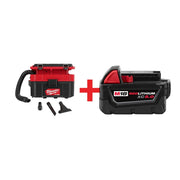 Milwaukee M18 FUEL PACKOUT 2.5 Gal. Wet/Dry HEPA Vacuum with M18 REDLITHIUM XC 5.0Ah Battery Pack