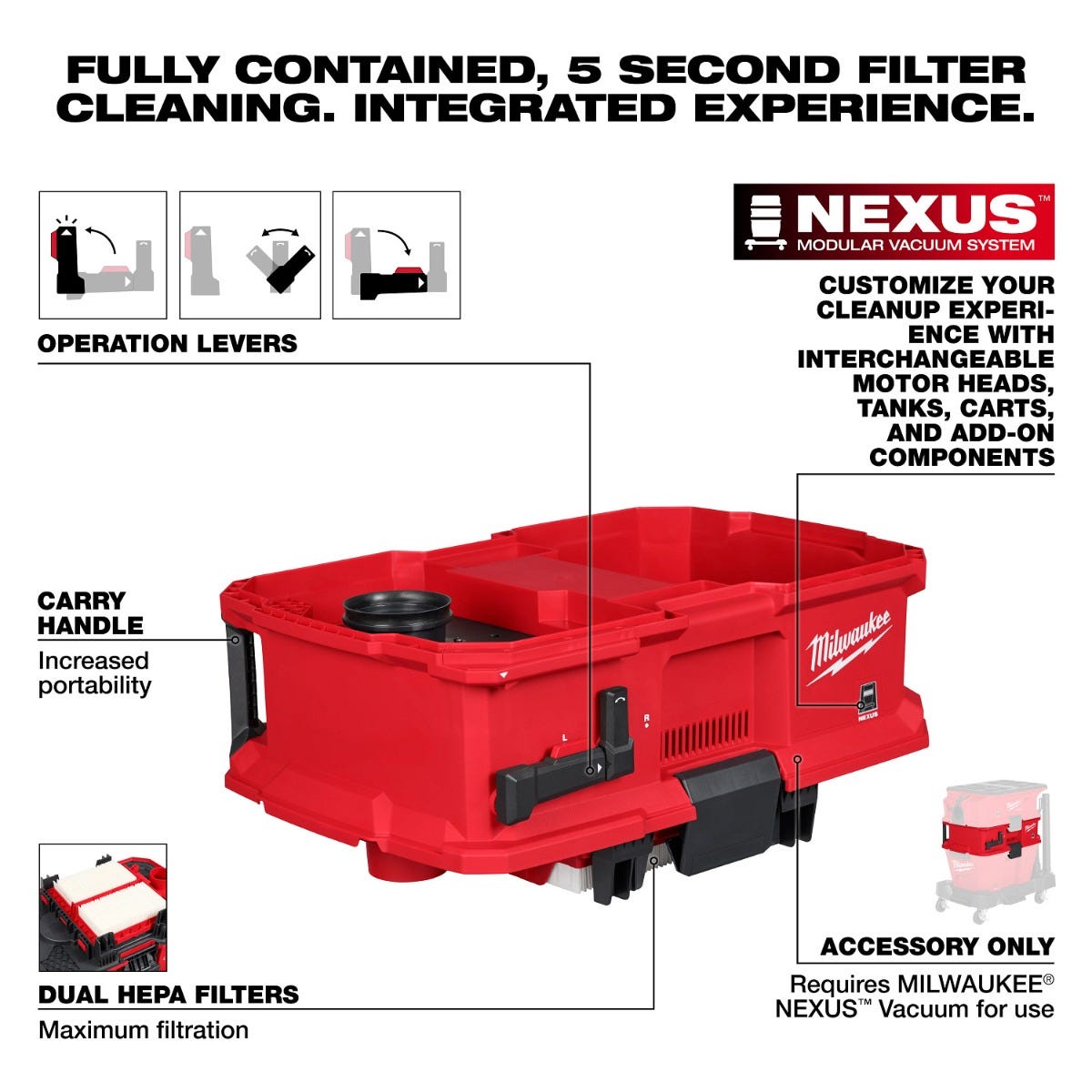 Milwaukee 0991-20 NEXUS PACKOUT Dedicated Filter Cleaner