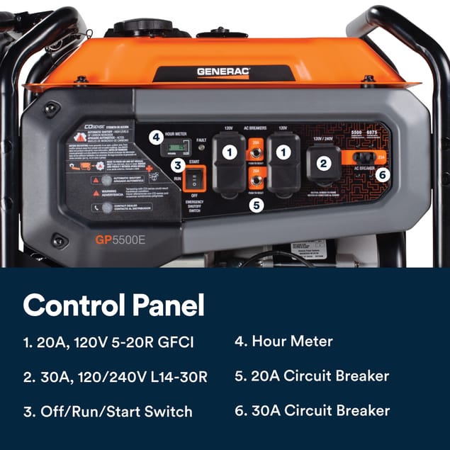 Generac 5500W Portable Generator With COsense (8150)