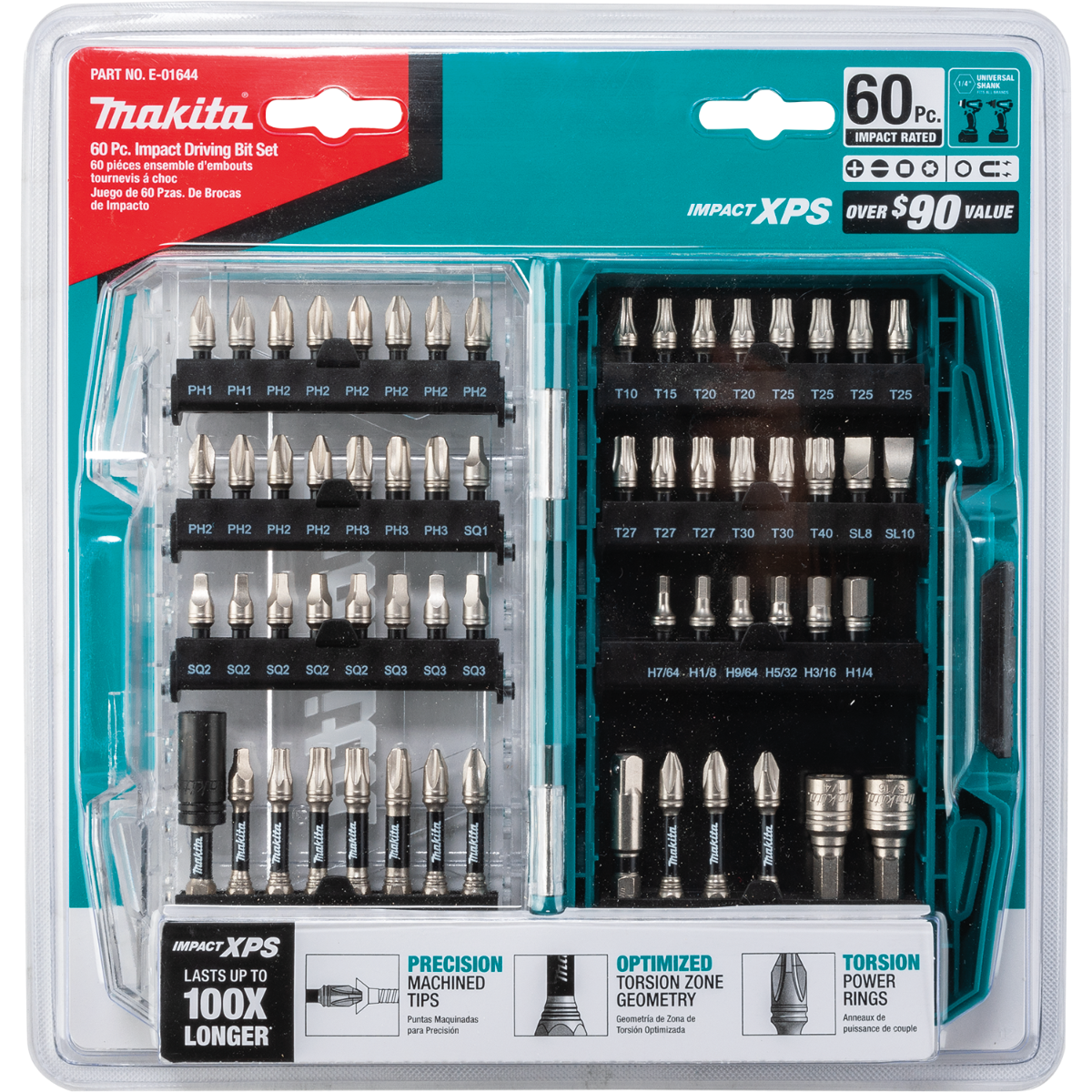 Makita E-01644 Impact XPS 60 Pc. Impact Bit Set