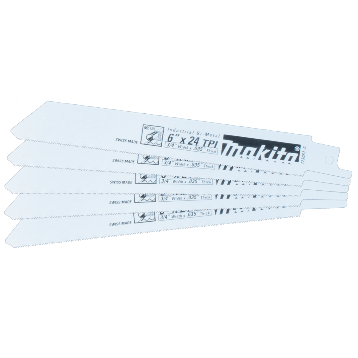 Makita 723067-A-5 6" Metal Cutting Recipro Saw Blade, 24TPI, 5/pk