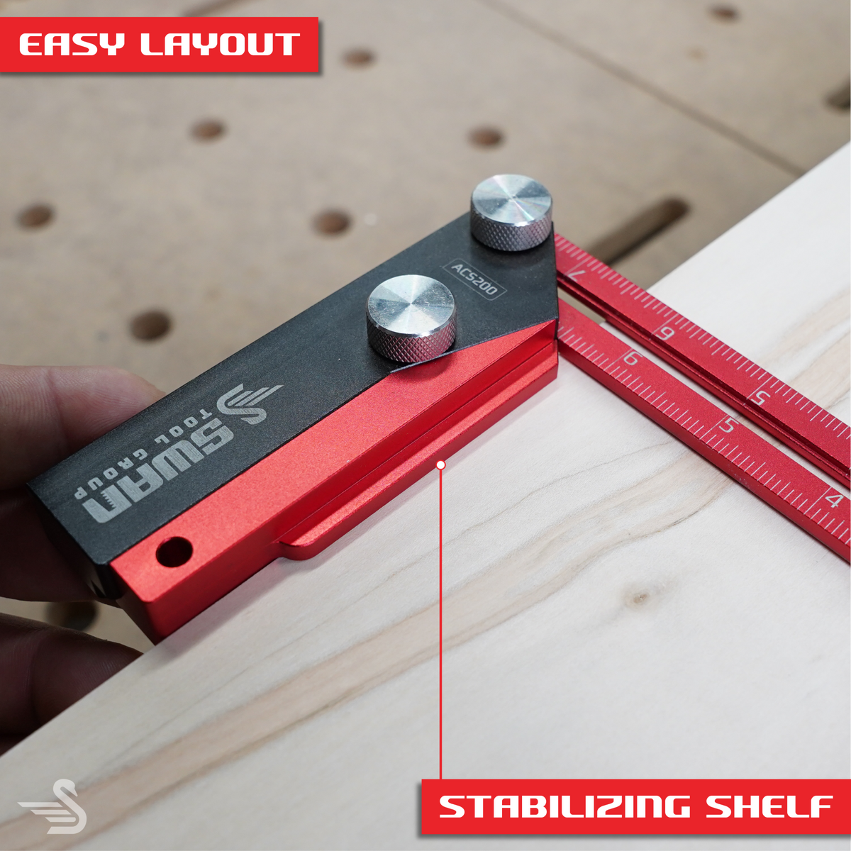 Swan Ridgway Adjustable Carpenter Square — in-use shot 1